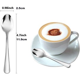 Wesdxc56 Demitasse Espresso Spoons, Mini Coffee Spoon, 4.7 Inches Stainless Steel Small Spoons for Dessert, Set of 6