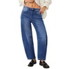 Genleck Barrel Jeans Women Wide Leg Cropped Jeans High Waisted