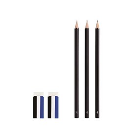 Tombow Pencil MONO Mark Sheet Pencils [HB 3 Pieces] + Eraser [Rubber Paper Case Pack of 2] ACA-312+JCA-262 2 2 Types Set