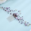 Lenjicons Crystal Rhinestone Wedding Hair Comb Purple Rhinestone Beads Wedding