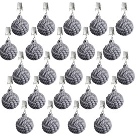 Tioncy 24 Pcs Outdoor Curtain Weights Table Cloth Weights Heavyweight Ball Resin Cast Iron Cloth Holder Clip Furniture Pendant for Home Garden Wedding Party Camping Picnic (Gray)