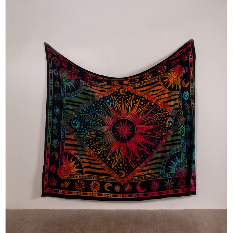 THE ART BOX Rainbow Hippie Mandala Sun Moon Burning Sun