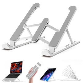 Laptop Stand, PC Stand, Lightweight, Portable, Computer Stand, Tabletop, 8 Level Height Adjustment, Laptop Stand, Desktop Stand, Plastic, PC Stand, Diagonal Angle, Folding
