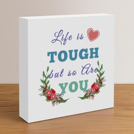 Inspirational Gifts Decor for Women Wooden Box Sign Desk Decor for Home Office Gifts for Women Best Friends Sister Anniversary Graduation Christmas Gifts for Him Her Encouragement Gifts for Friend