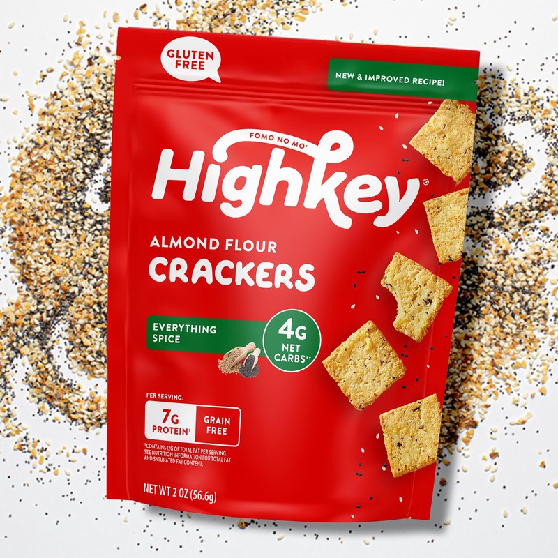 HighKey Low Carb Everything Crackers - Keto Cheese Crackers, 2.0oz