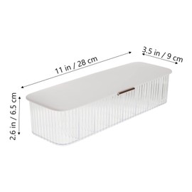 TEHAUX Cable Management Box Separate Compartment Data Cable Organizer Storage Box Cover