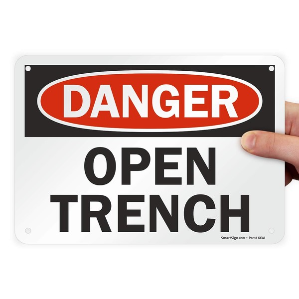 SmartSign "Danger - Open Trench" Sign | 7" x 10"