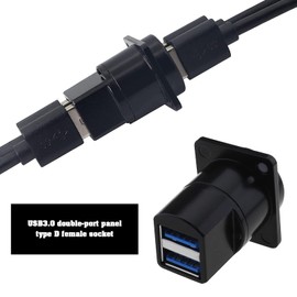 Create idea USB 3.0 Female to Female Coupler Female Dual USB 3.0 Panel Connector Panel Mount Pass Through Adapter Transfer Speed 5.0Gbps
