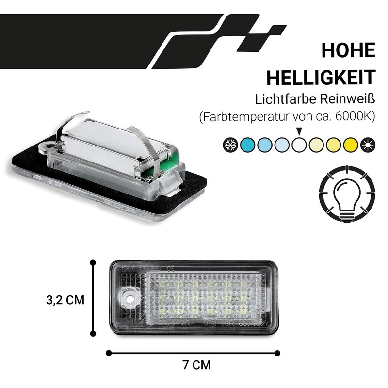 TOP LED license plate illumination