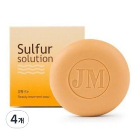 Roakos sulful solution sulfur soap, 4 packs, 100g / 로아코스 sulful solution 유황비누, 4개입, 100g