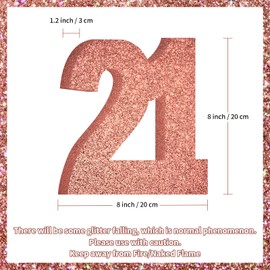 Rose Gold 21st Birthday Decorations for Her, Women 21st Birthday Party Centerpieces for Table Decorations, Pink 21st Anniversary Decorations Table Topper Decor
