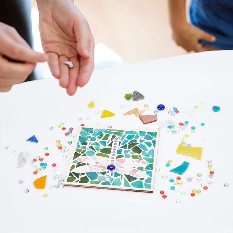 WEBEEDY 2 Set DIY Mosaic Kit DIY Dragonfly Mosaic Coaster