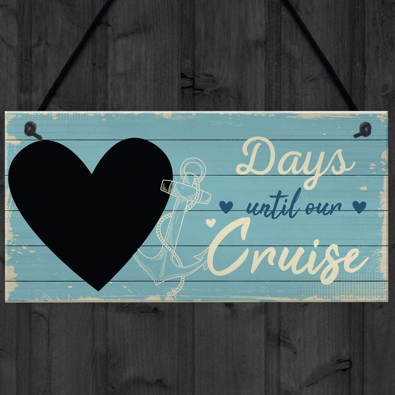 RED OCEAN Holiday Countdown CHALKBOARD Sign Days Until Our Cruise