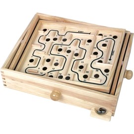 Tobar Wooden Labyrinth Marble Maze Toy, Brown