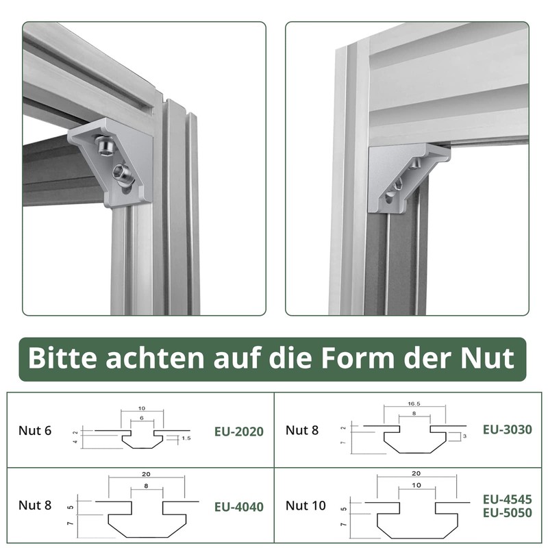 EYPINS Mounting Material Angle Aluminium Profile 30 x 30 Groove