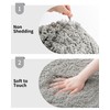 Disolla Grey Bathroom Rug 20x32 Non Slip Fluffy Bath Mat