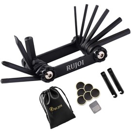 RUJOI Bike Repair Kit Bag Tool Kit 10 in 1 Multi Tool Kit