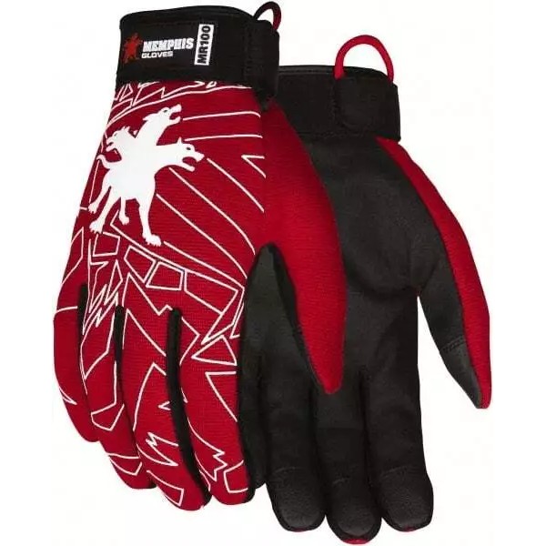 MCR Safety MR100M Gloves: Size M, Synthetic Blend Black &