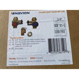Navien Water Heater Plumb Easy Valve 3/4" GXXX002139 Lead Free NSF 61-G 150 PSI