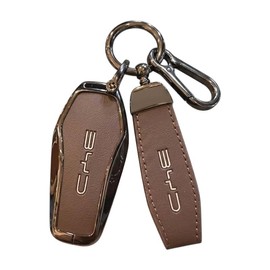 Electrocash Funda Protectora de Piel con Correa para Llave BYD, Color Café, Compatible con BYD Dolphin, BYD Song Pro y Plus, BYD Yuan y Yuan Pro, BYD 