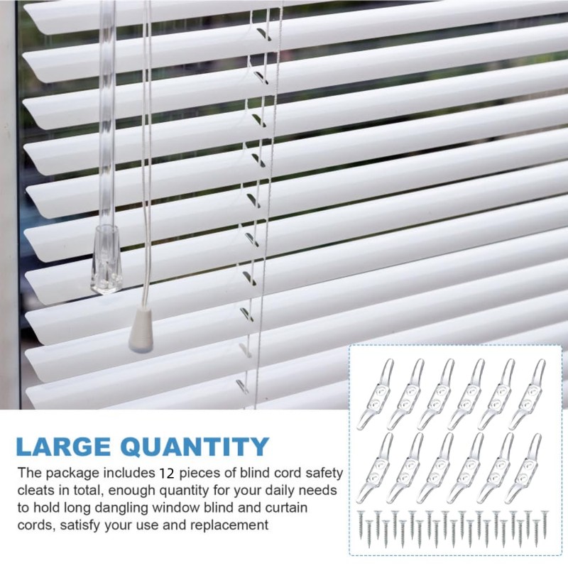 YYwenting 12 Pcs Clear Cord Cleat Blind Cord Holder Blind