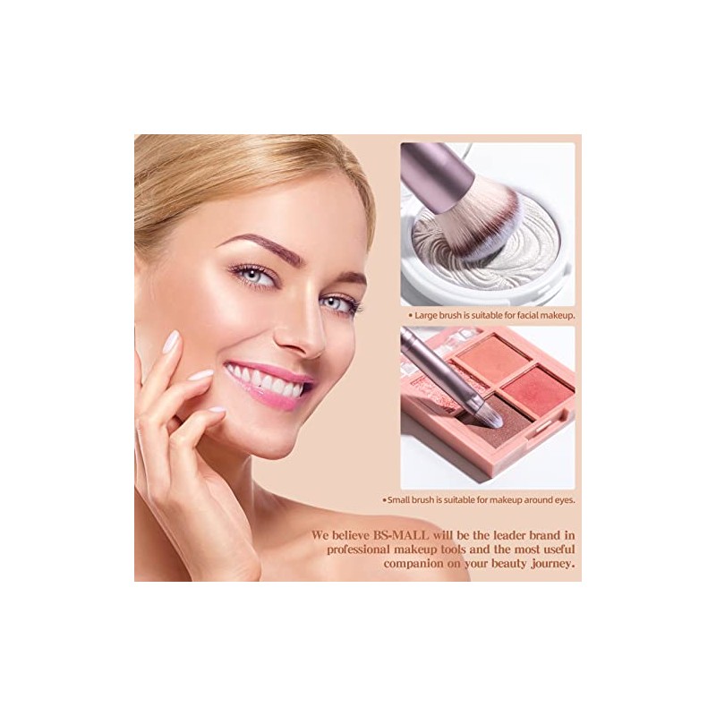 BS-MALL Juego de brochas de maquillaje para base sintética de