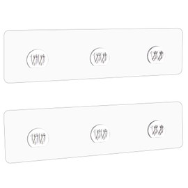 Eldraqth 2Pack Shower Caddy Adhesive Replacement, Shower Caddy Strong Adhesive Hooks No Drilling Shelf Waterproof Strips Transparent Plastic Wall Mount for Bathroom Storage Shelves and Kitchen Racks