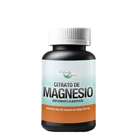 Citrato de Magnesio de 500 mg, 60 Cápsulas Softgel, Fácil Absorción, Alivio de Calambres Musculares, Salud Nerviosa y Ósea. Green House               