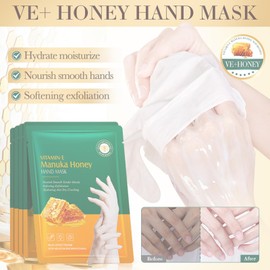 Vitamin E Honig Feuchtigkeits-Handmasken, 6 Stück, Feuchtigkeitsspendende Handschuhe Für Trockene Hände, Entfernt Abgestorbene Haut, Rissige Und Alternde Hände