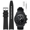 REBANDACE Strap for Moonwatch Watch,Curved Silicone Replacement Strap for Omega