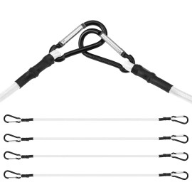 WORKPRO 4PCS 24" White Heavy Duty Bungee Cord Rubber Straps Strong Elastic Rope