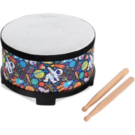 Classic Cantabile Children's Drum, Astronaut 8 Inches, Made of Wood, with Fun Design, Ideal for Children from 3 Years, Children's Drum with 20.5 cm Diameter, Includes Wooden Drumsticks