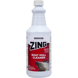 Zing Professional Boat Hull Cleaner - Quart Bottle - Super Strength Cleaner Removes Marine Stains & Buildups on Boats, Effective on Zebra Mussels & Barnacles - Fresh & Salt Water Boats - (N074-Q12)