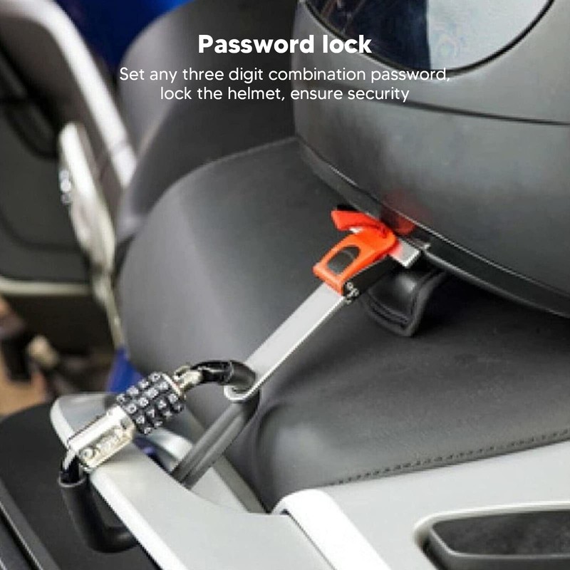 Asixxsix Motorcycle Helmet Lock, Heavy Duty Anti-Theft Pin Combination Carabiner