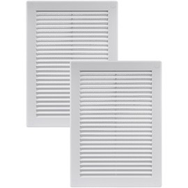 Vent Systems 5.5" x 8" Inch (Opening Dimensions) - Pack of 2 - Plastic White Soffit Vent Cover - Flat Rectangular Air Vent Grille - Air Vent Deflector - HVAC 7" x 10" Inch (Overall Dimensions)