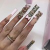 IMRAIN Press on Nails Extra Long Square Fake Nails Pink