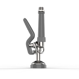 FAUAID Pre Rinse Sprayer Commercial Sink Sprayer Head,1.42GPM Spray Valve Dish Sprayer Nozzle with Ergonomic Handle, Commercial Faucet Parts for Commercial Kitchen Sink,Chrome Finished（Gray）
