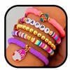 JEWEKY Heishi Bracelets Layered Gold Beaded Polymer Clay Bunny Pendant