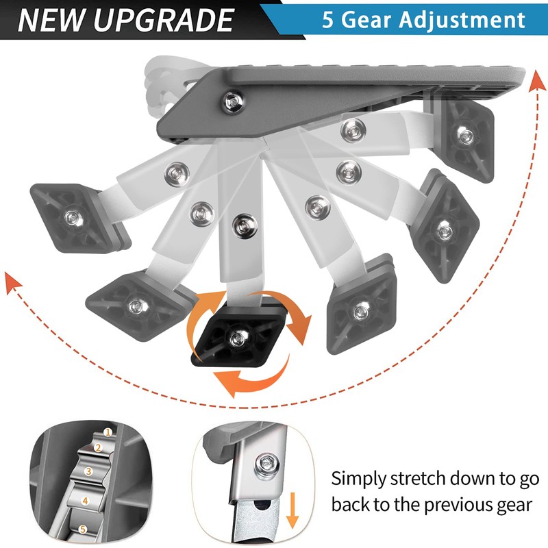 TOOENJOY Universal Car Door Step with 5 Gear Adjustment/No Assembly,