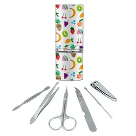 Tiny Fruits Bananas Cherries Grapes Kiwi Pineapples Stainless Steel Manicure Pedicure Grooming Beauty Care Travel Kit
