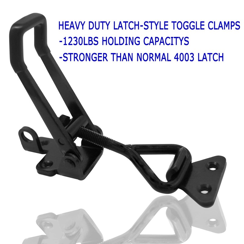 4Pack Heavy Duty Toggle Latch Clamp, 1320lbs 4003 Latch-Style Toggle Clamp with Lock Hook,