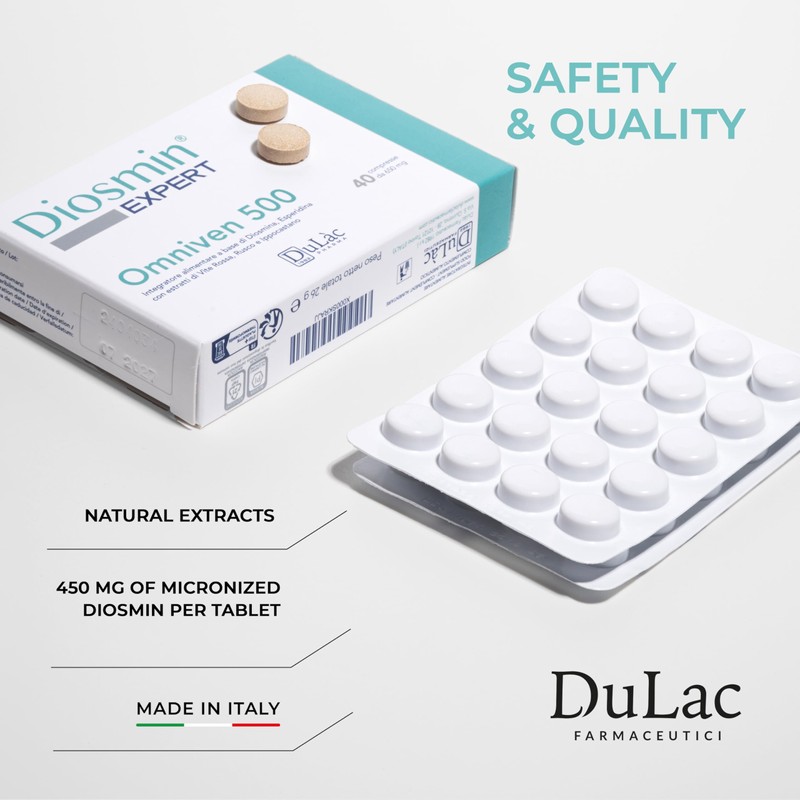 Dulac – Diosmin Omniven 500, Food Supplement for Leg Support