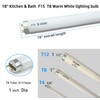 Katiolot 18 inch F15T8-KB Soft White Fluorescent Light Bulb Replacement