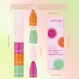Hydrating Lip Balm Set, Farben Tönender Lippenstift, Pflegender Lippenbalsam, Natürlicher Glanz, für Feuchtigkeitsspendende und Lippenpflege
