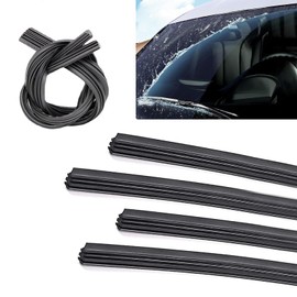 Merdege Pack of 4 Wiper Blade Refill, Car Modification Accessories, 28" High Toughness Noise-reducing Boneless Wiper Rubber Strip, Universal for Windshield Wiper Blade (Black)