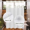 Gibelle No Hook Waffle Weave Shower Curtain with Snap-in Fabric