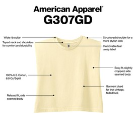 American Apparel Women’s Heavyweight Cotton, Boxy, Cropped, and Garment Dyed Muscle T-Shirt, Style G307GD, 2-Pack, Faded Navy (2-pack), Small