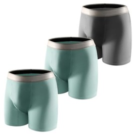 CARER Healthcare Incontinence Pregnancy Carer 3 Pcs Cotton Incontinence Pants for Men with Absorbent Pad 150 ML Washable Men's Incontinence Boxer Briefs Leakproof Reusable Design for Moderate Incontinence Blue&Grey Size M