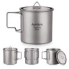 Aomiun Ultralight Titanium Cup Outdoor Portable 2PCS Cup Set 350ml