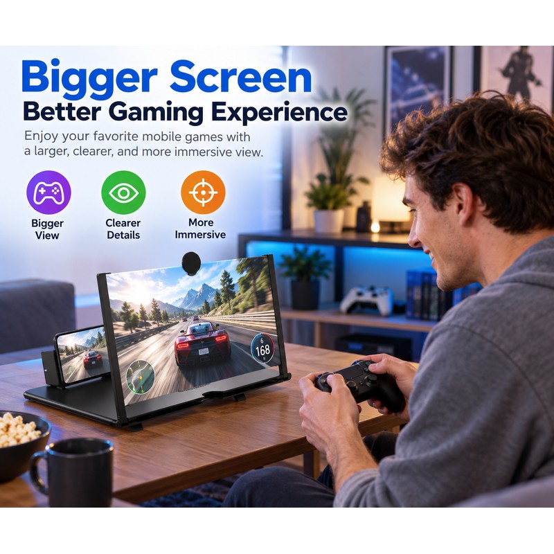 12 Inch Phone Screen Magnifier for Video Viewing – Portable